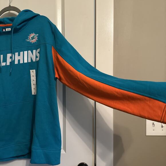 MIAMI DOLPHINS NFL FOOTBALL THERMA FIT ON FIELD HOODIE SWEATSHIRT XL $85 - Picture 6 of 10